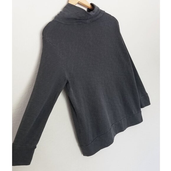James Perse Funnel Neck 100% Supima Cotton Sweatshirt Top S 3/4 Sleeves Designer - Picture 11 of 14